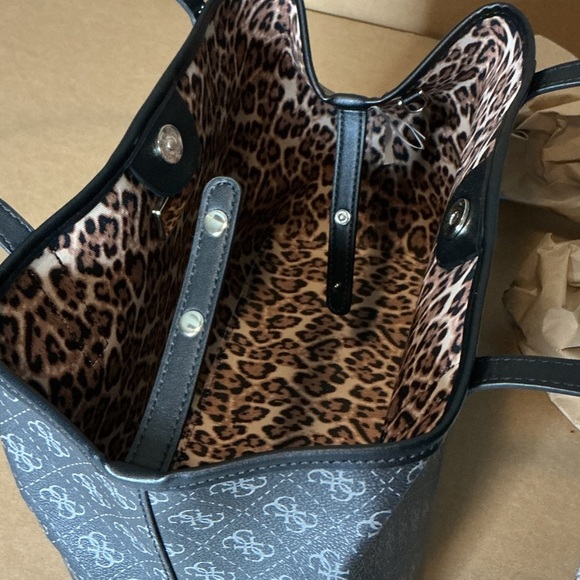Guess Black and Red Logo Tote - Picture 5 of 11